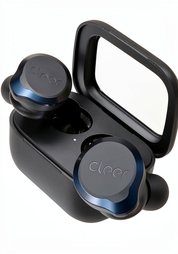 Cleer Ally Plus II Earbuds ANC 33Hr Playtime IPX4 Midnight shown during workout use with sweat resistance
