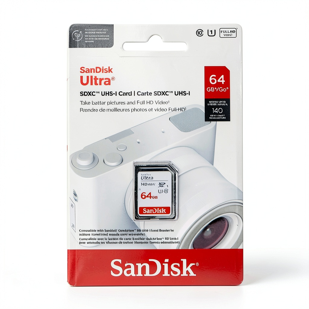 SanDisk Ultra SDXC memory card in use with a DSLR camera
