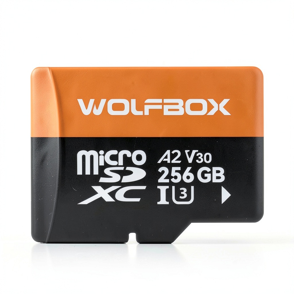 WOLFBOX memory card in use with a dash cam