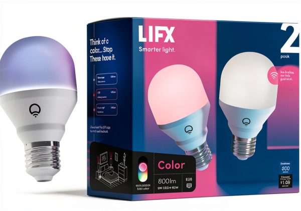 LIFX E26 Edison Screw Smart LED Bulb 2 Pack Full Color WiFi 800 Lumens-0