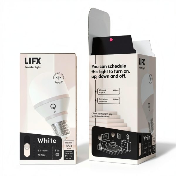 LIFX E26 Edison Screw White Smart LED Bulb – Dimmable Wi‑Fi Enabled-2