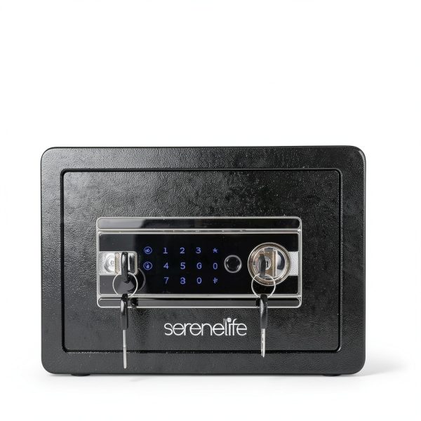 SereneLife Fingerprint Safe 0.63 Cu Ft Electronic Black SLSVP25EUG-1