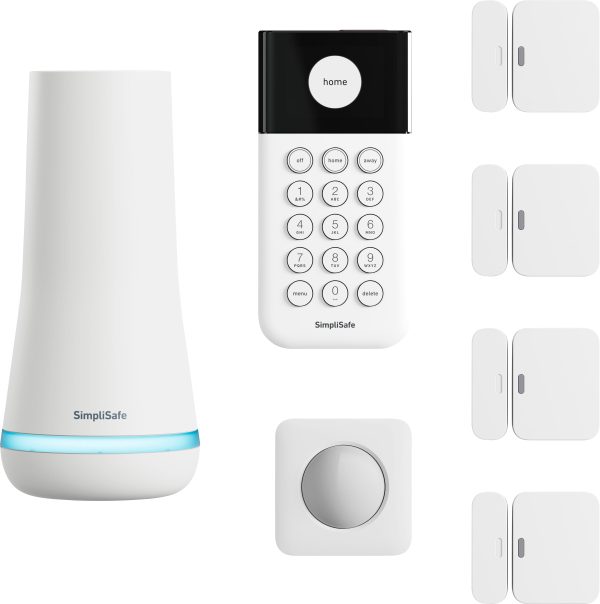 SimpliSafe 7 Piece Indoor Security System White Complete Home Kit-0