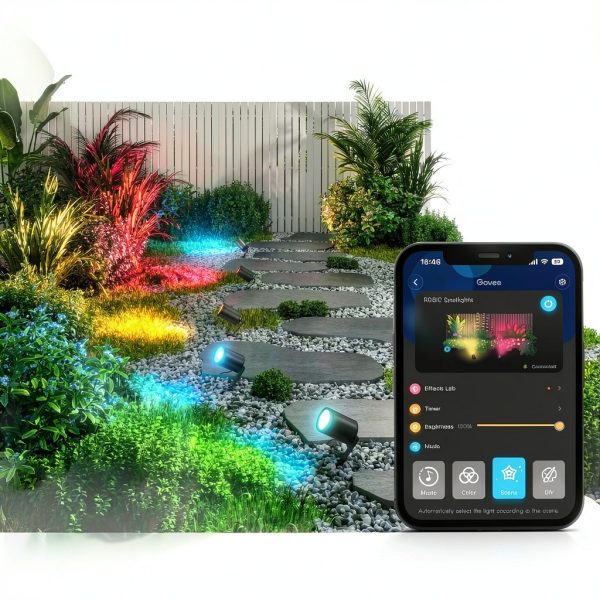 RGBIC Outdoor Spotlights Luminex 35-Mode LED Light for Yard Patio-11